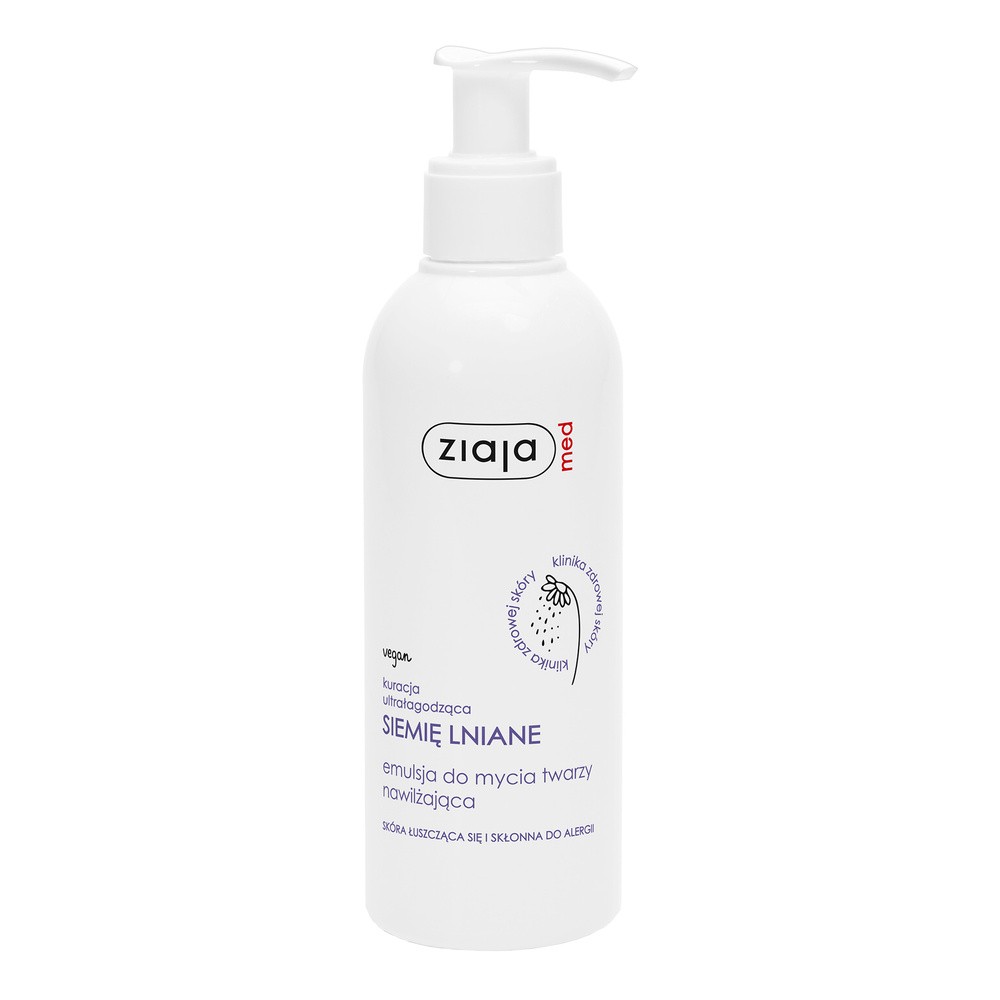 Ziaja Med Siemię Lniane Emulsja do mycia twarzy nawilżająca, 190 ml