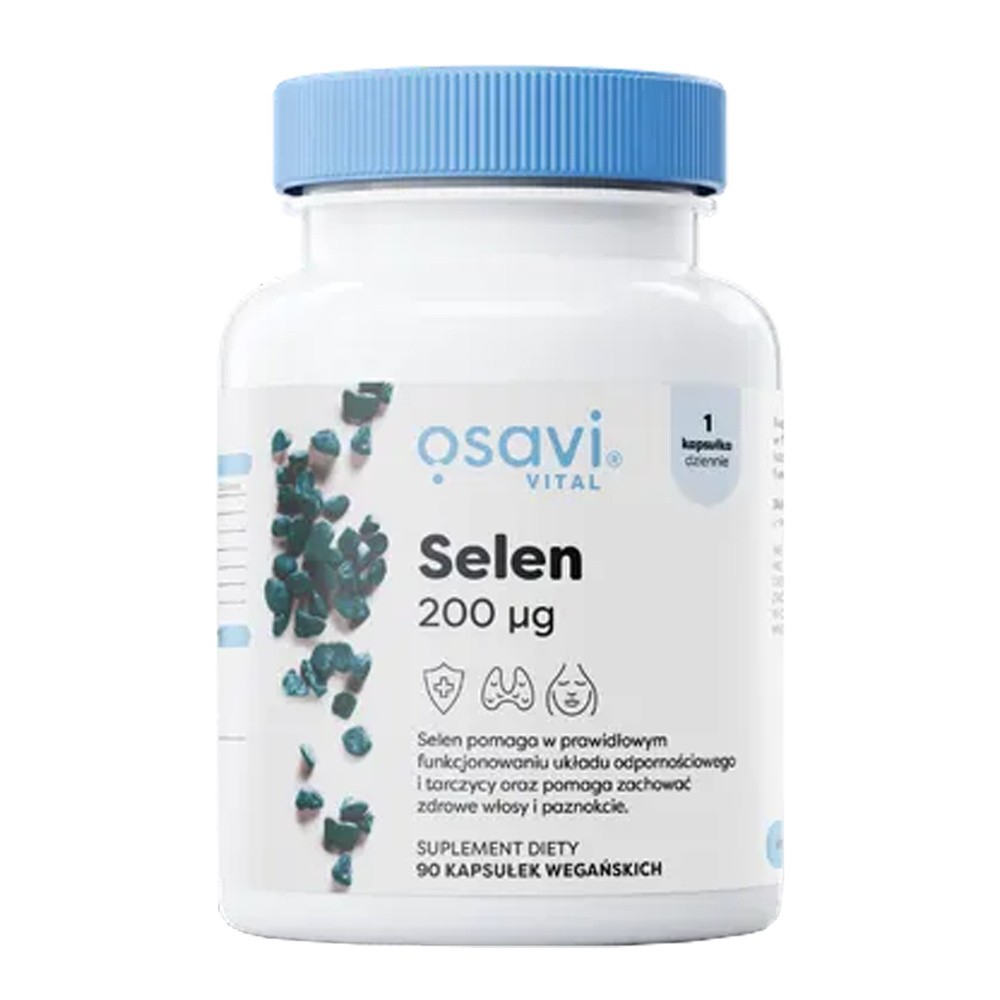 OSAVI Selen 200mcg (Wsparcie odporności, tarczycy) 90 Kapsułek wegańskich