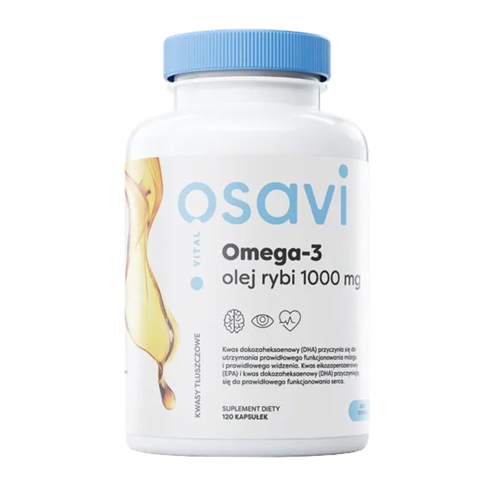 OSAVI Omega-3 Olej Rybi 1000mg 120 Kapsułek żelowych Cytryna