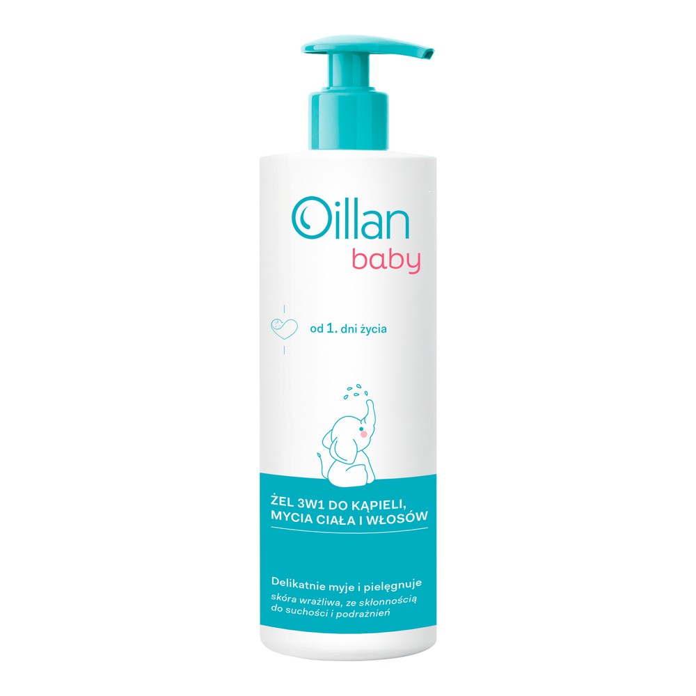 Oillan Baby Żel 3w1 do kąpieli, mycia ciała i włosów  400 ml