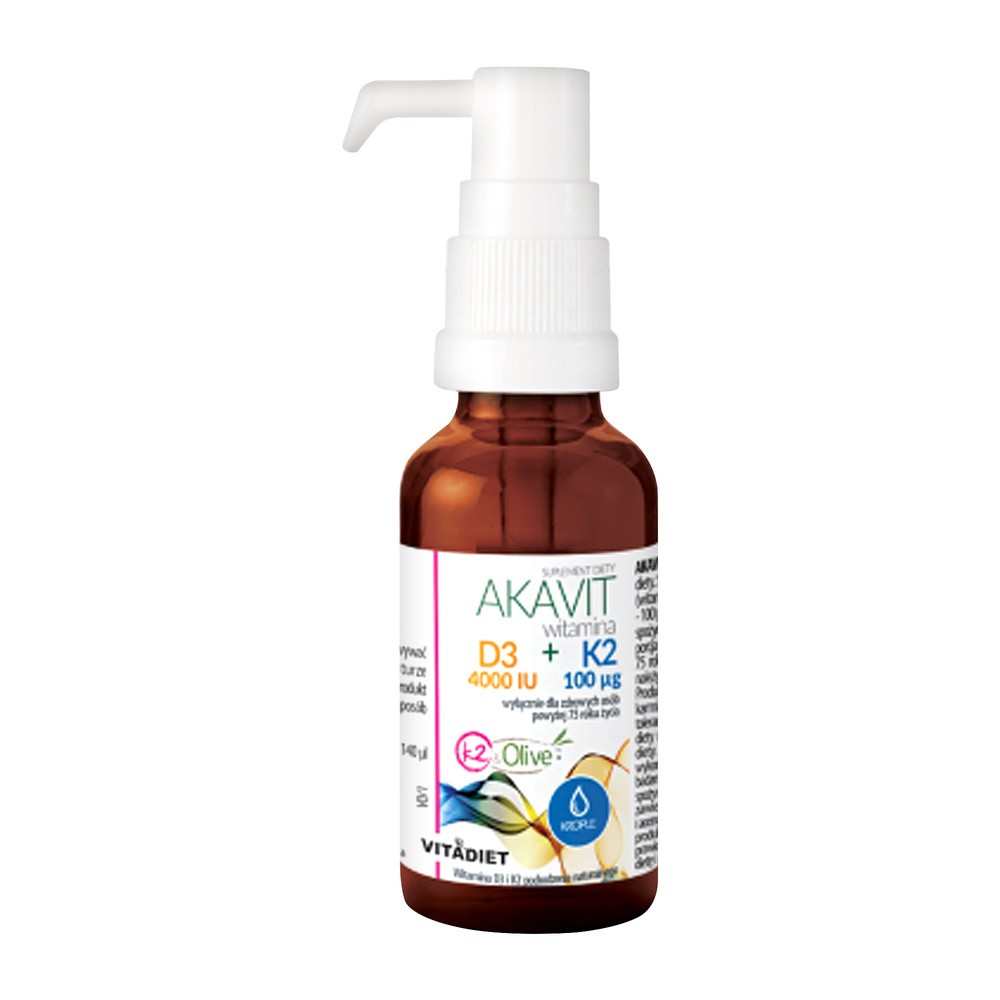 Vitadiet Akavit Witamina D3 4000 Iu +K2 100 Mcg