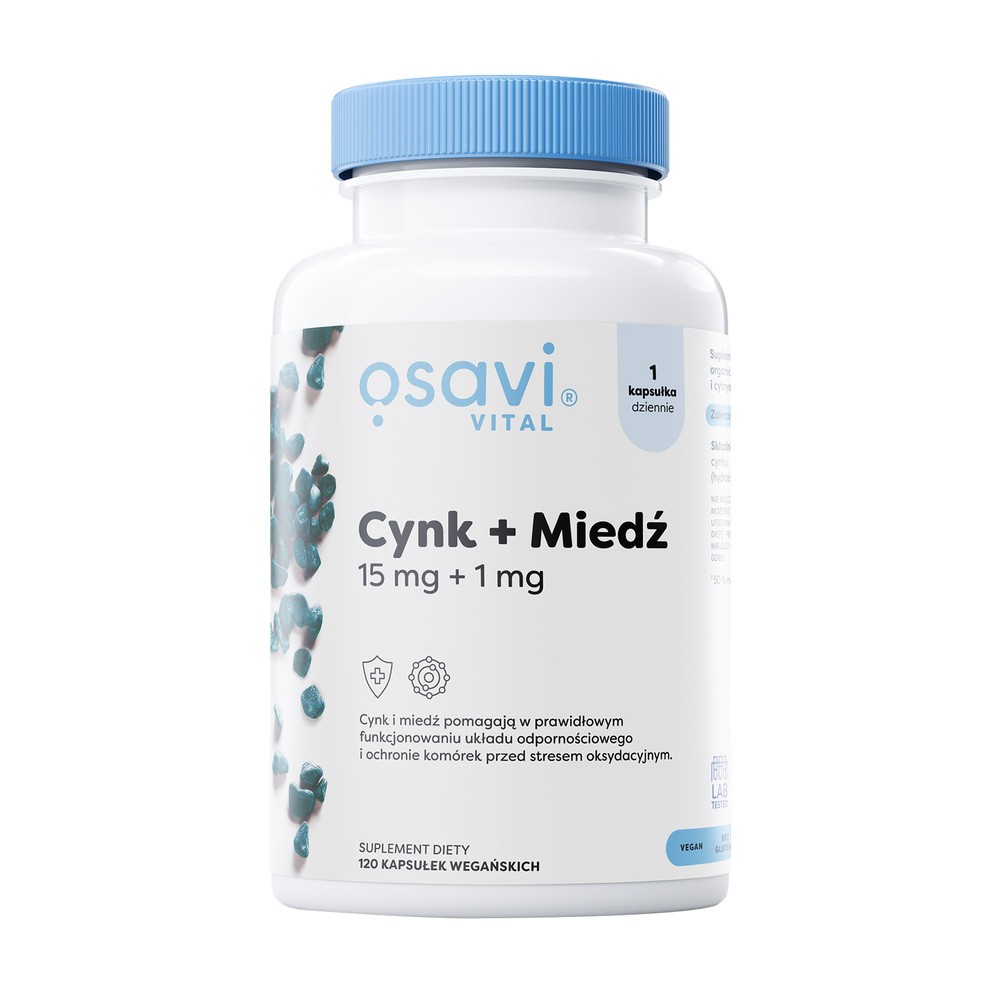Osavi - Cynk + Miedź, 15mg + 1mg, 120 vkaps