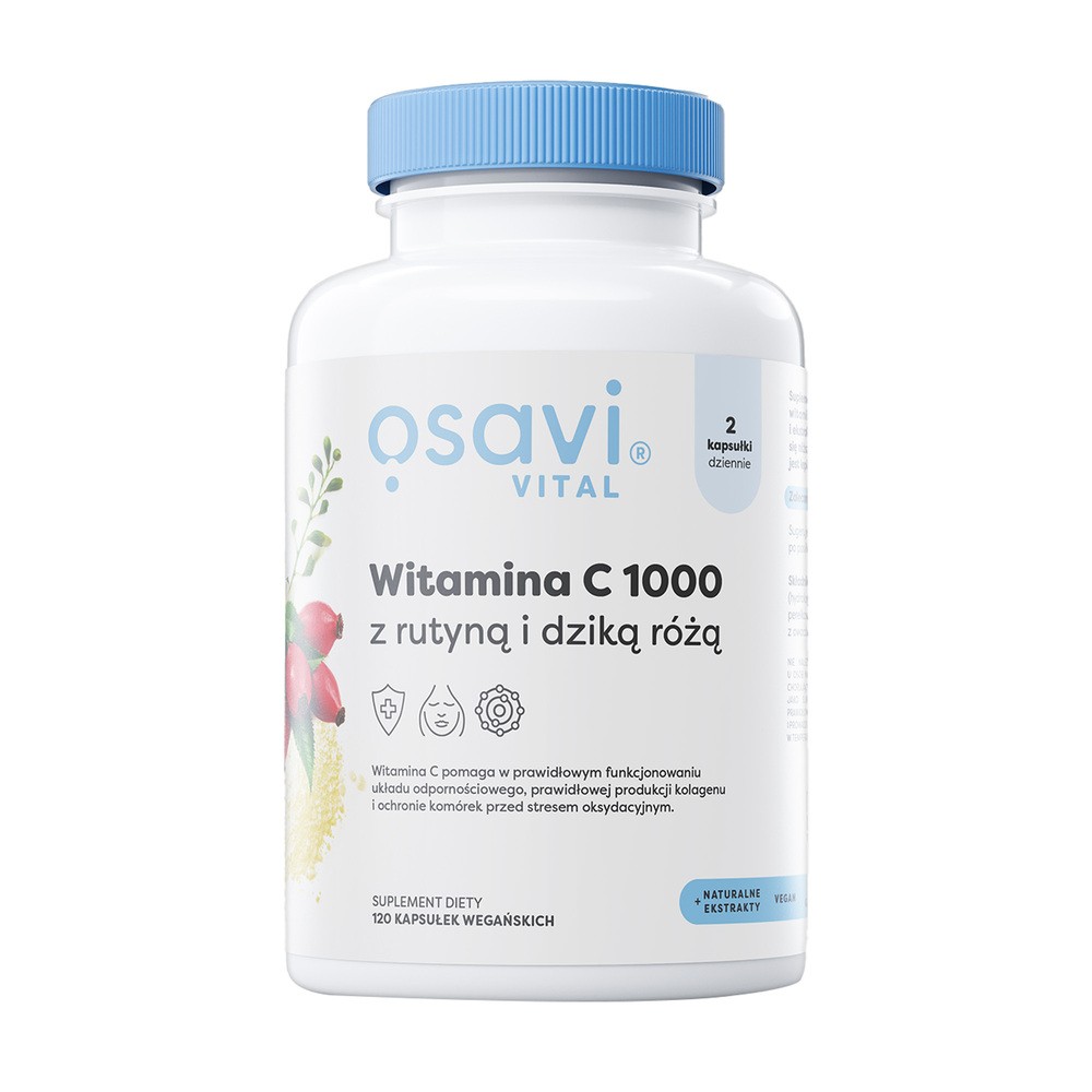 Osavi Witamina C 1000 z rutyną i dziką różą - 120 kapsułek