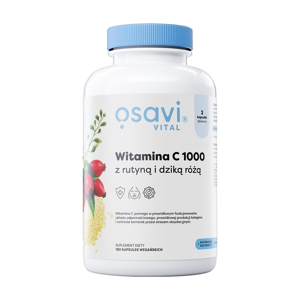 Osavi - Witamina C1000 z Rutyną i Dziką Różą, 180 kapsułek