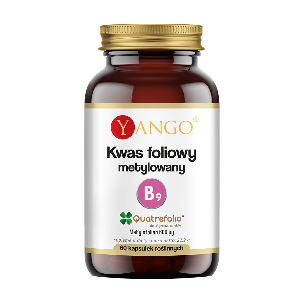 Yango, Kwas foliowy metylowany Quatrefolic, 60 kaps.