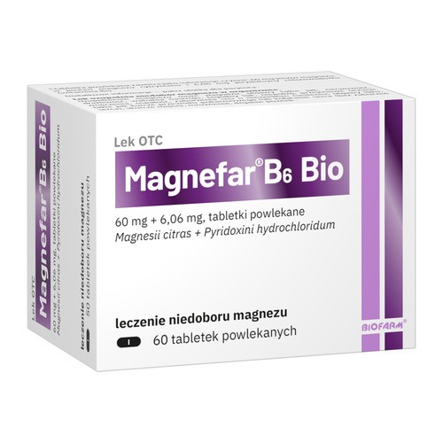 Magnefar B6 Bio, 60 tabletek