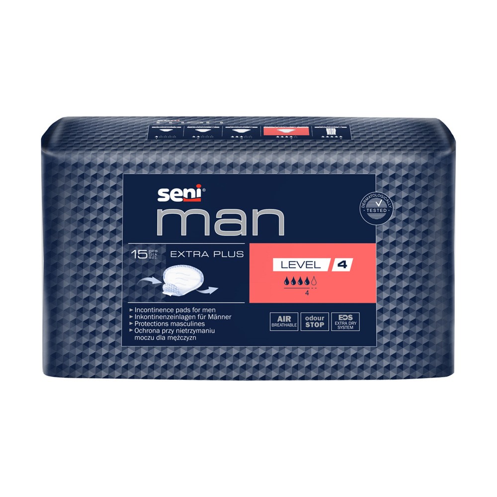 SENI MAN SUPER LEVEL 4 Wkładki urologiczne męskie, 15 szt.