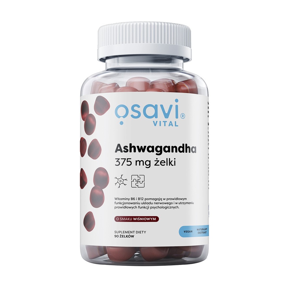 Osavi - Ashwagandha 375 mg, Wiśnia, 90 żelek