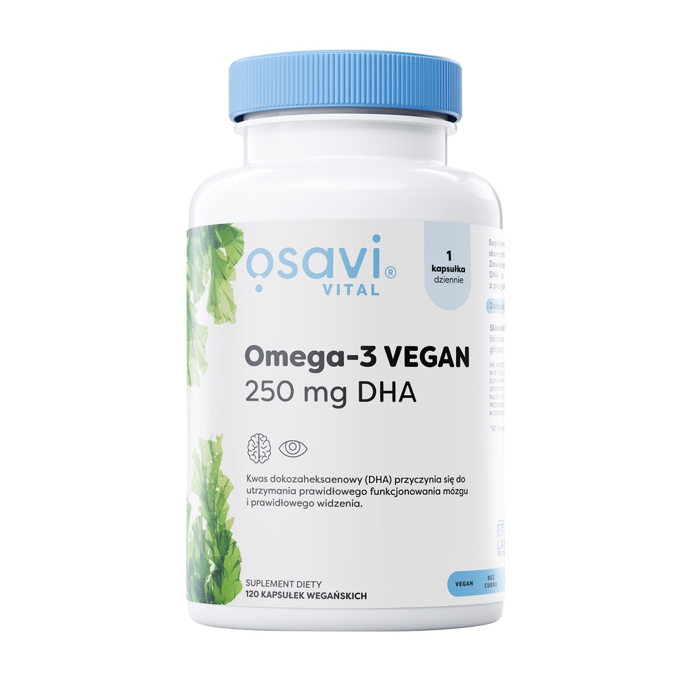 Osavi - Omega-3, Wegańskie, 250mg DHA, 120 kapsułek miękkich