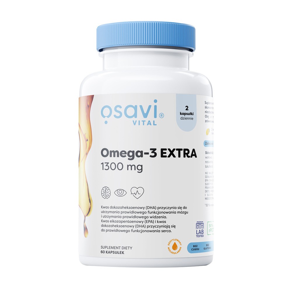 Osavi - Omega-3 Extra, 1300mg, Cytryna, 60 kapsułek miękkich
