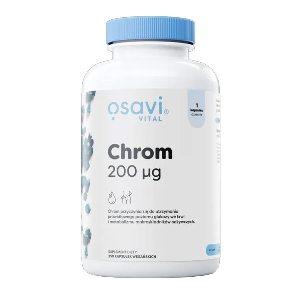 OSAVI Chrom 200mcg (Metabolizm fitoskładników) 250 Kapsułek wegańskich