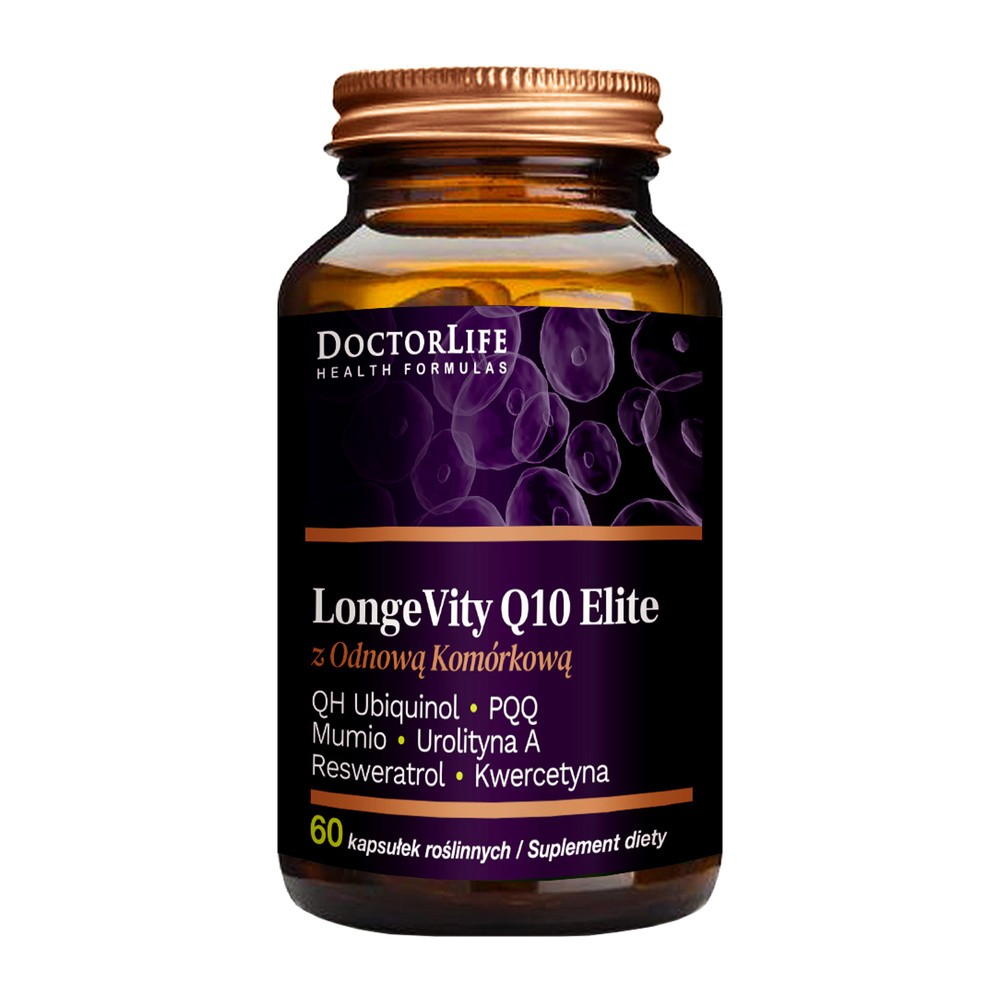 Doctor Life Q10 Elite 500 suplement diety rewitalizujący geny długowieczności 60 kapsułek