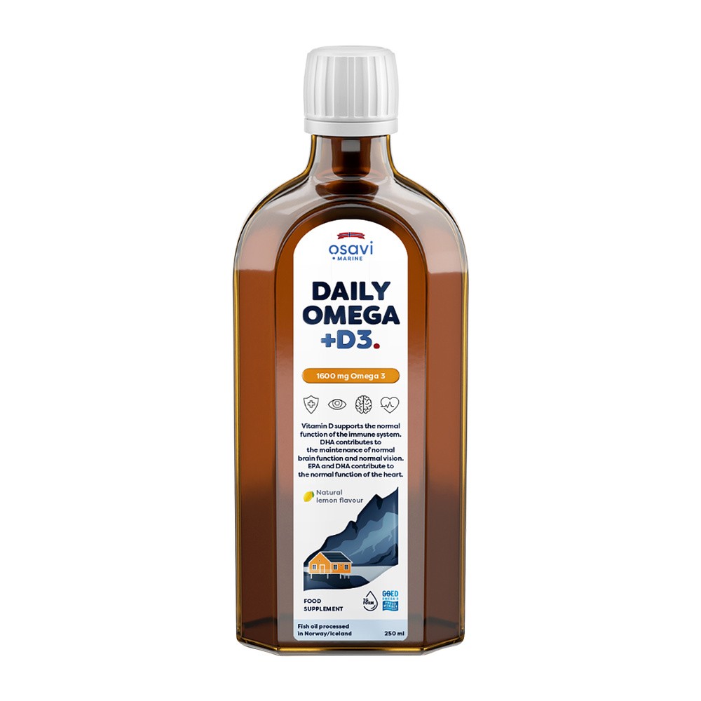 Osavi - Daily Omega + D3, 1600mg Omega 3, Cytryna, 250 ml