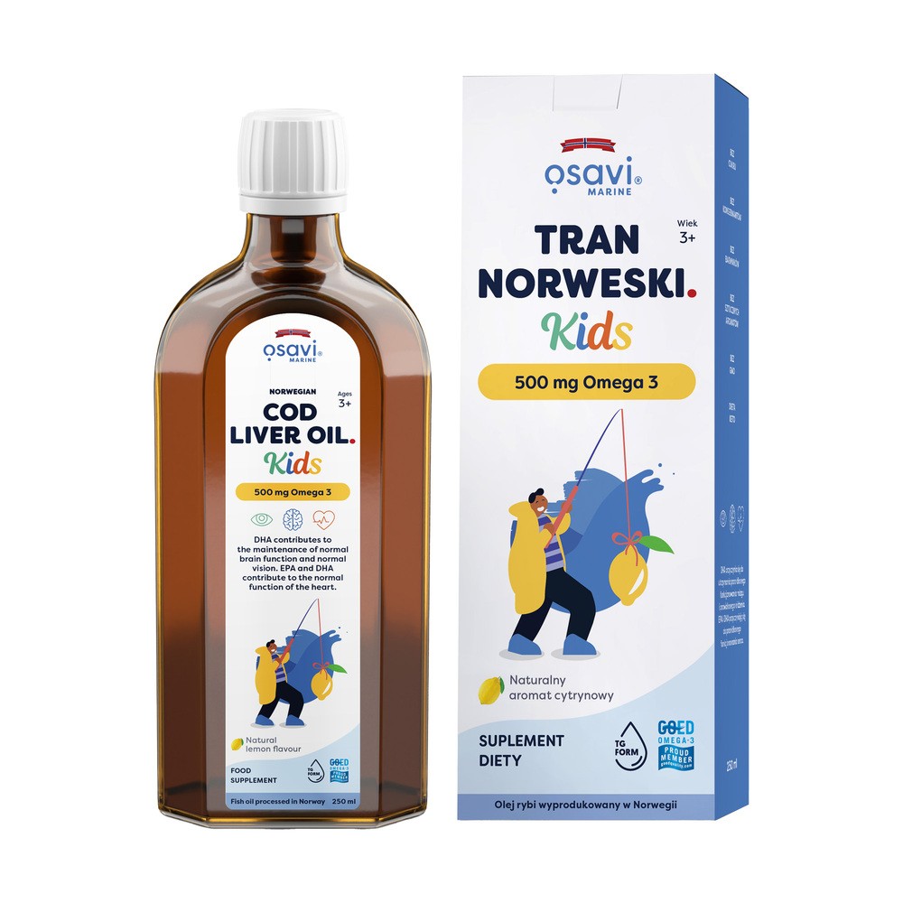 Osavi - Tran Norweski Kids, 500mg Omega 3, Cytryna, 250 ml