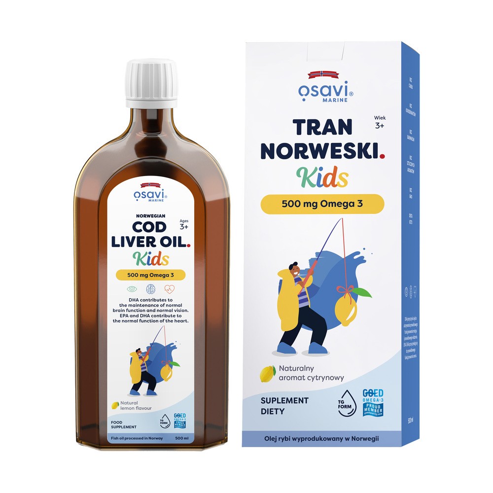 Osavi - Tran Norweski Kids, 500mg Omega 3, Cytryna, 500 ml