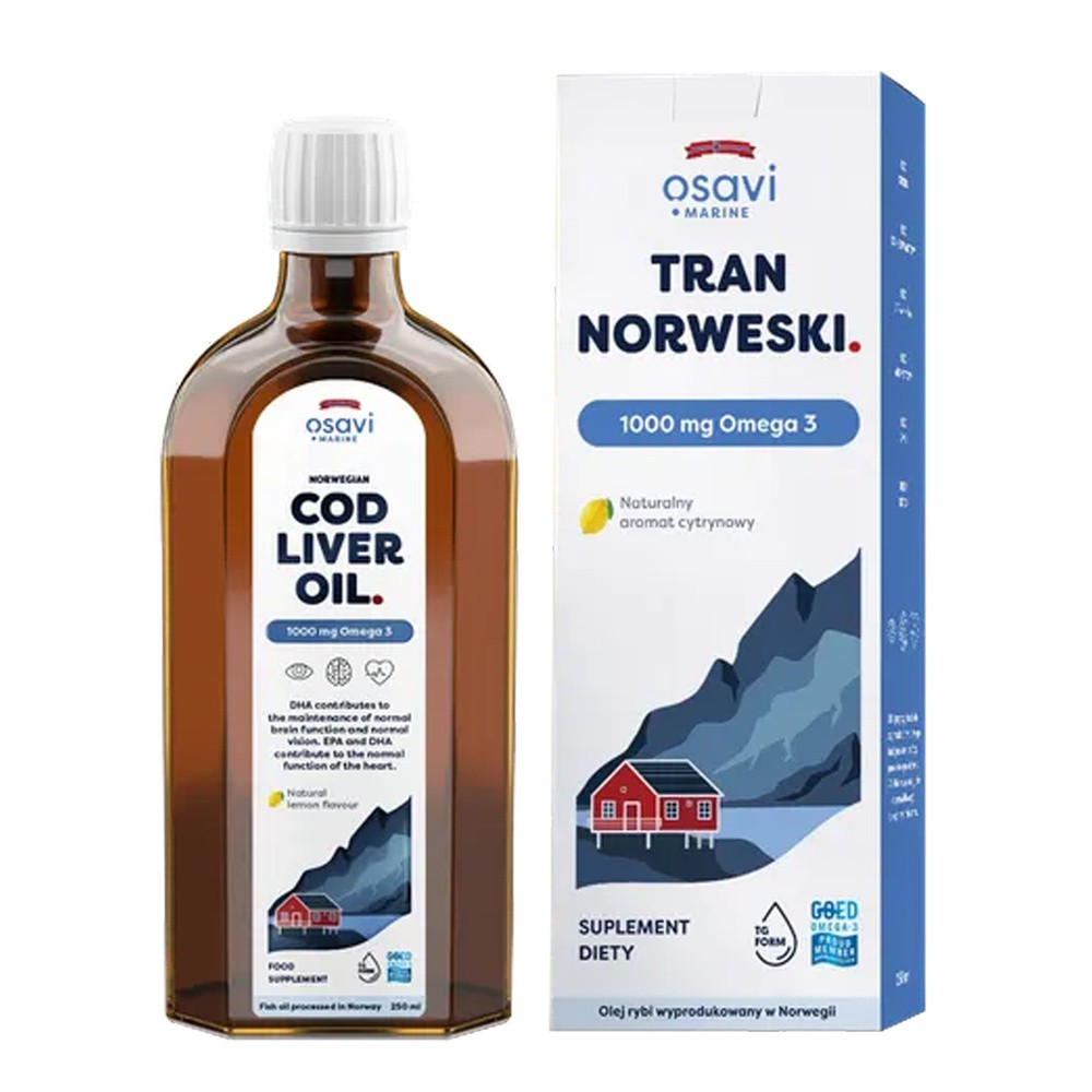 Osavi - Tran Norweski, 1000mg Omega 3, Cytryna, 250 ml