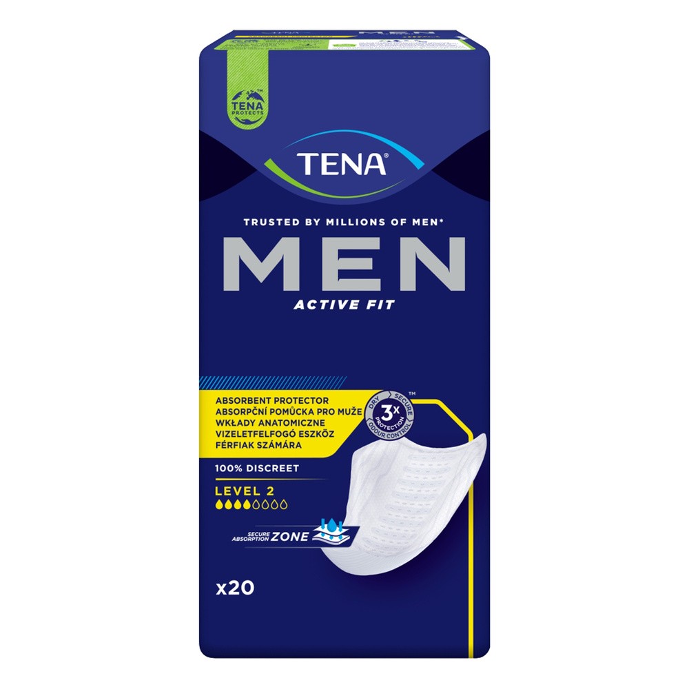 Wkładki anatomiczne TENA Men Active Fit Level 2, 20 szt