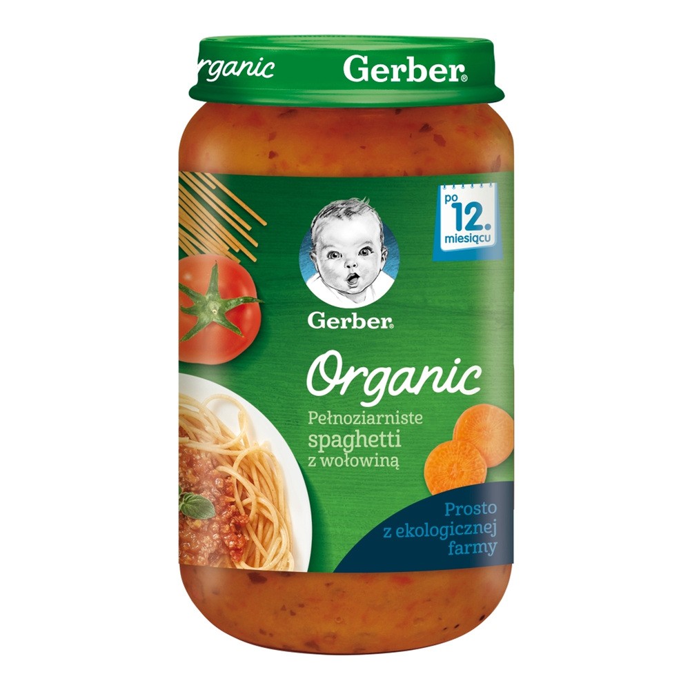 Gerber - BIO obiad pełnoziarniste spaghetti z wołowiną