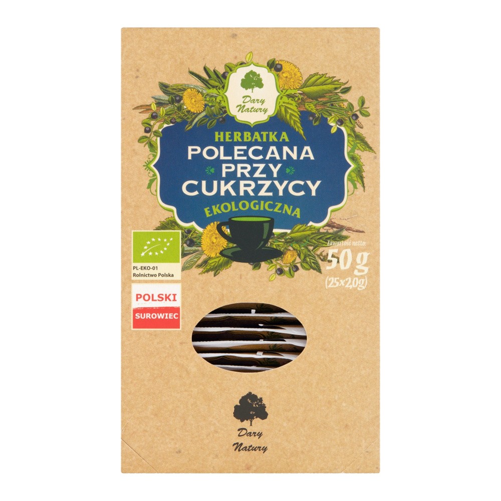 Dary Natury herbatki BIO HERBATKA POLECANA PRZY CUKRZYCY BIO (25 x 2 g) -
