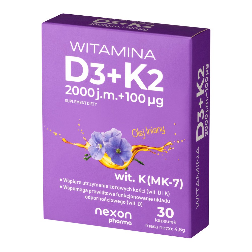 Nexon Pharma Witamina D3 + K2, 30 kapsułek