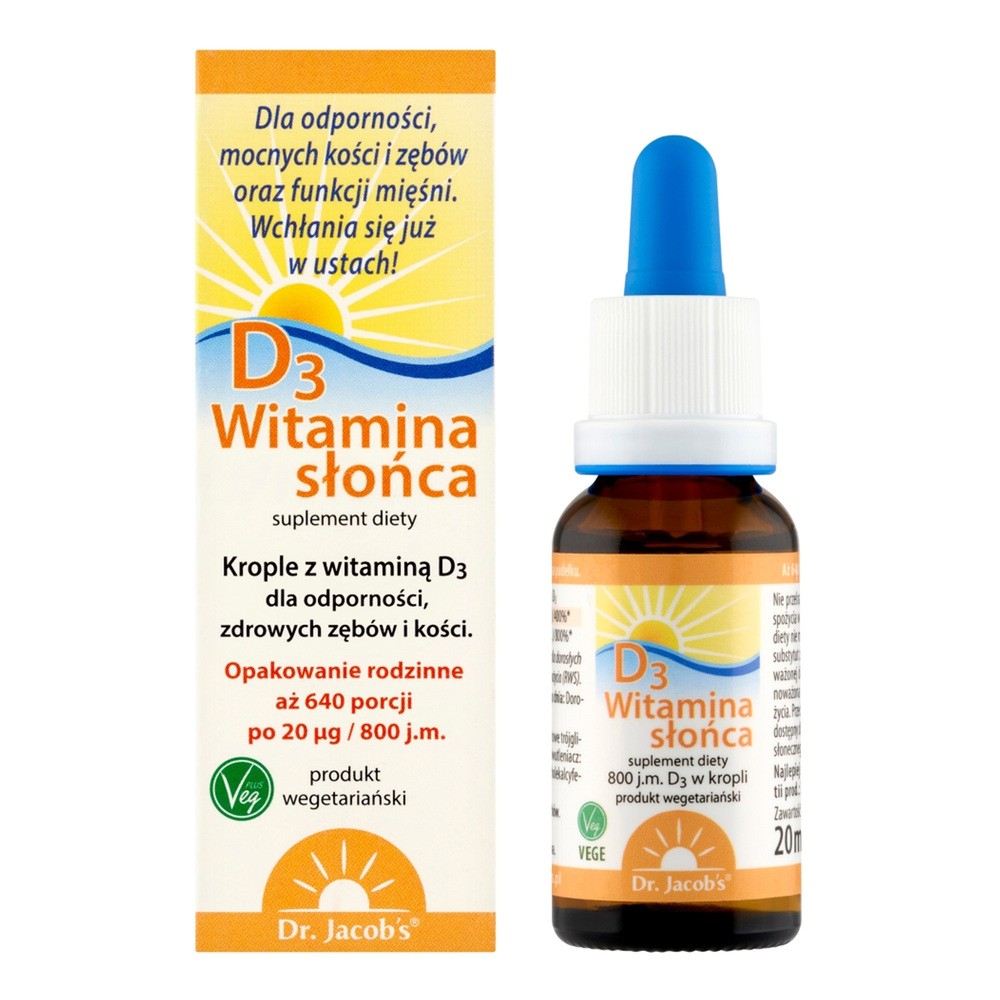 DR JACOBS D3 witamina słońca krople 20ml