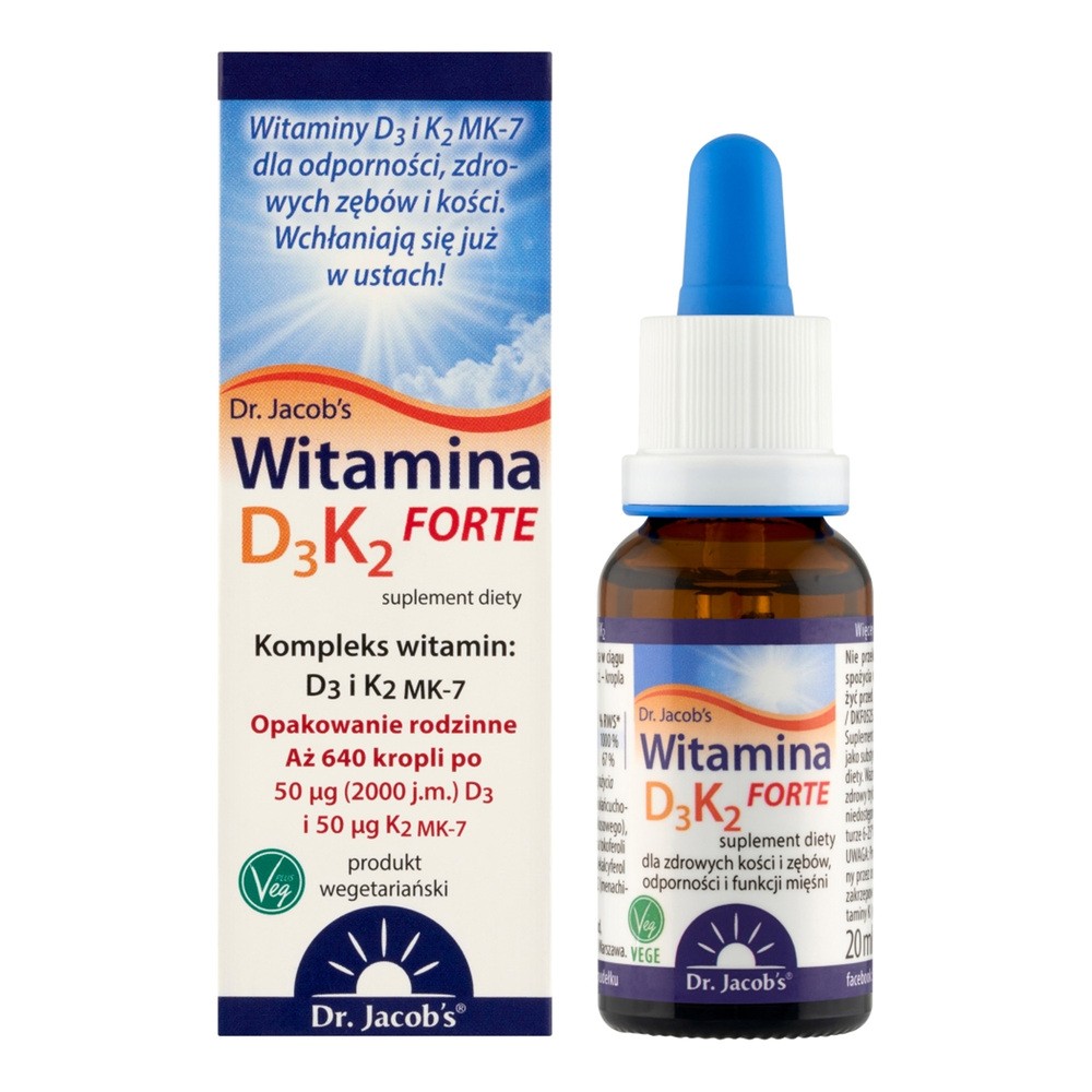 DR JACOBS Witamina D3K2 FORTE krople 20 ml TT000547