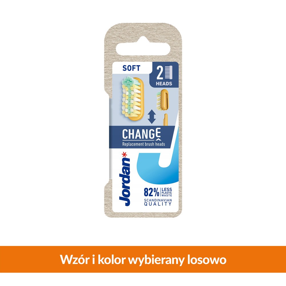 Jordan Change Soft Wymienne Główki do szczoteczki do zębów 1op.-2szt - mix kolorów