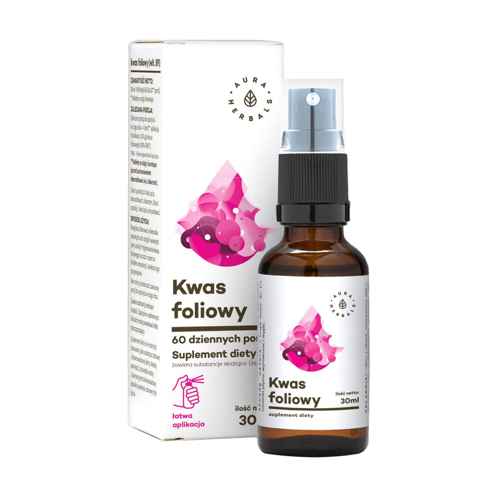 AURA HERBALS Aura Globe Trade Kwas foliowy witamina B9 30ml - suplement diety