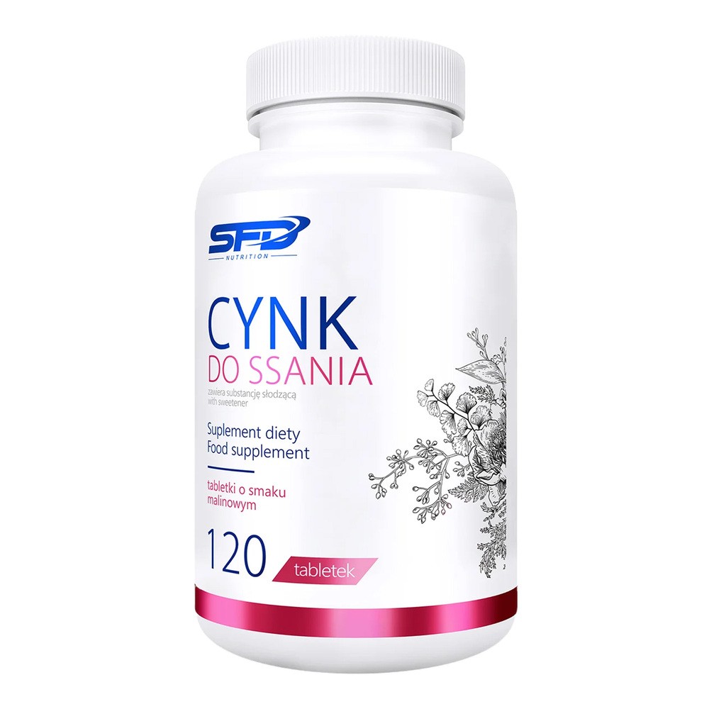 SFD Cynk Do Ssania Smak Malinowy 120 Tabletek