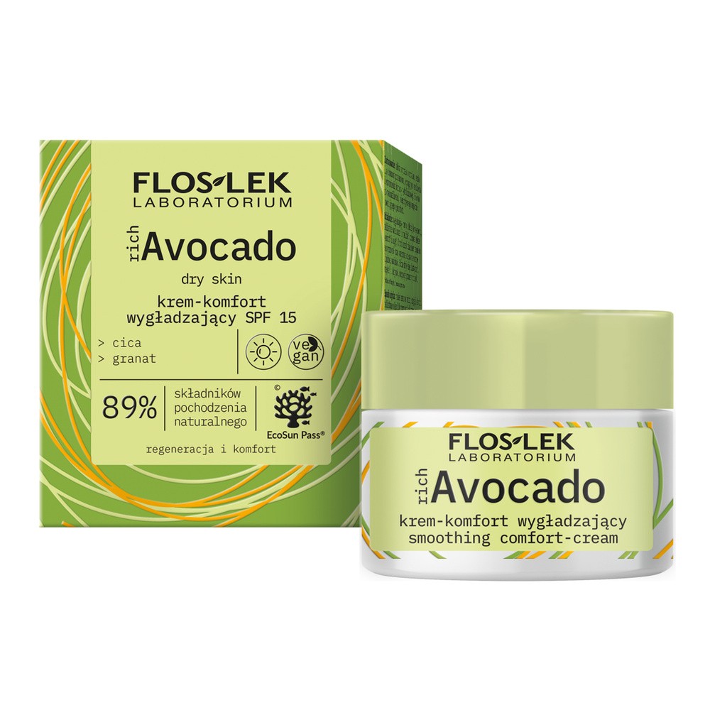 FLOS-LEK richAvocado Krem-komfort wygładzający SPF15, 50ml - >>> DARMOWA od 99 zł w 24h<<<