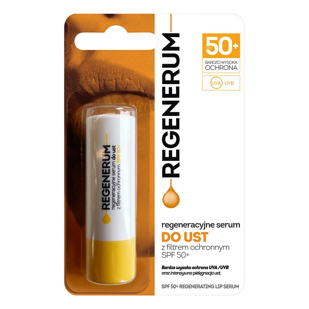 REGENERUM regeneracyjne serum do ust w sztyfcie z SPF 50+, 5g