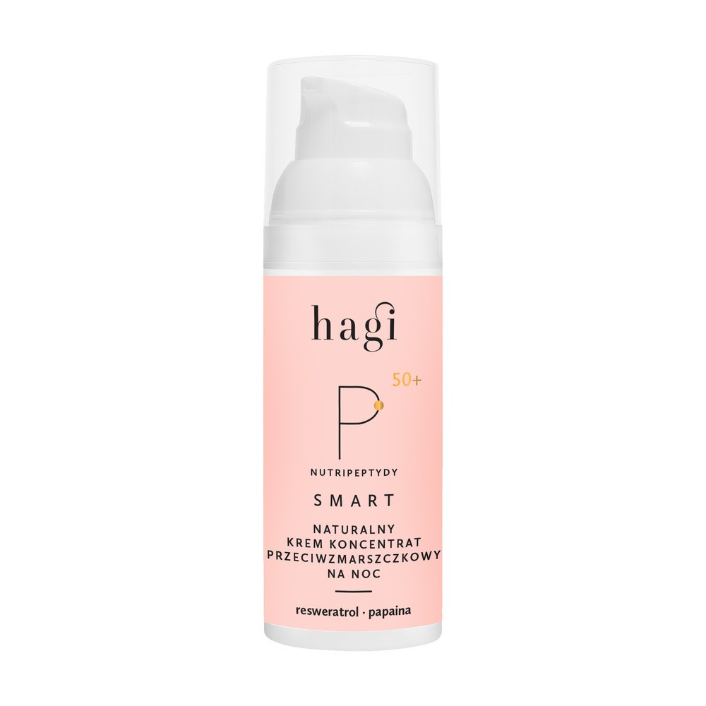 Hagi Smart P 50+  Naturalny krem-koncentrat przeciwzmarszczkowy na noc Nutripeptydy 50ml