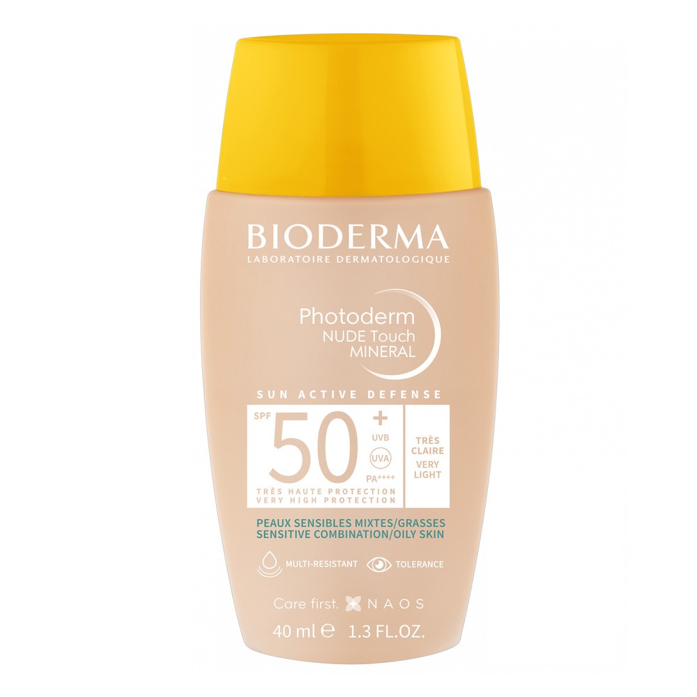 Bioderma Photoderm Nude Touch Mineral podkład mineralny z efektem nude odcień bardzo jasny sp50+ 40 ml