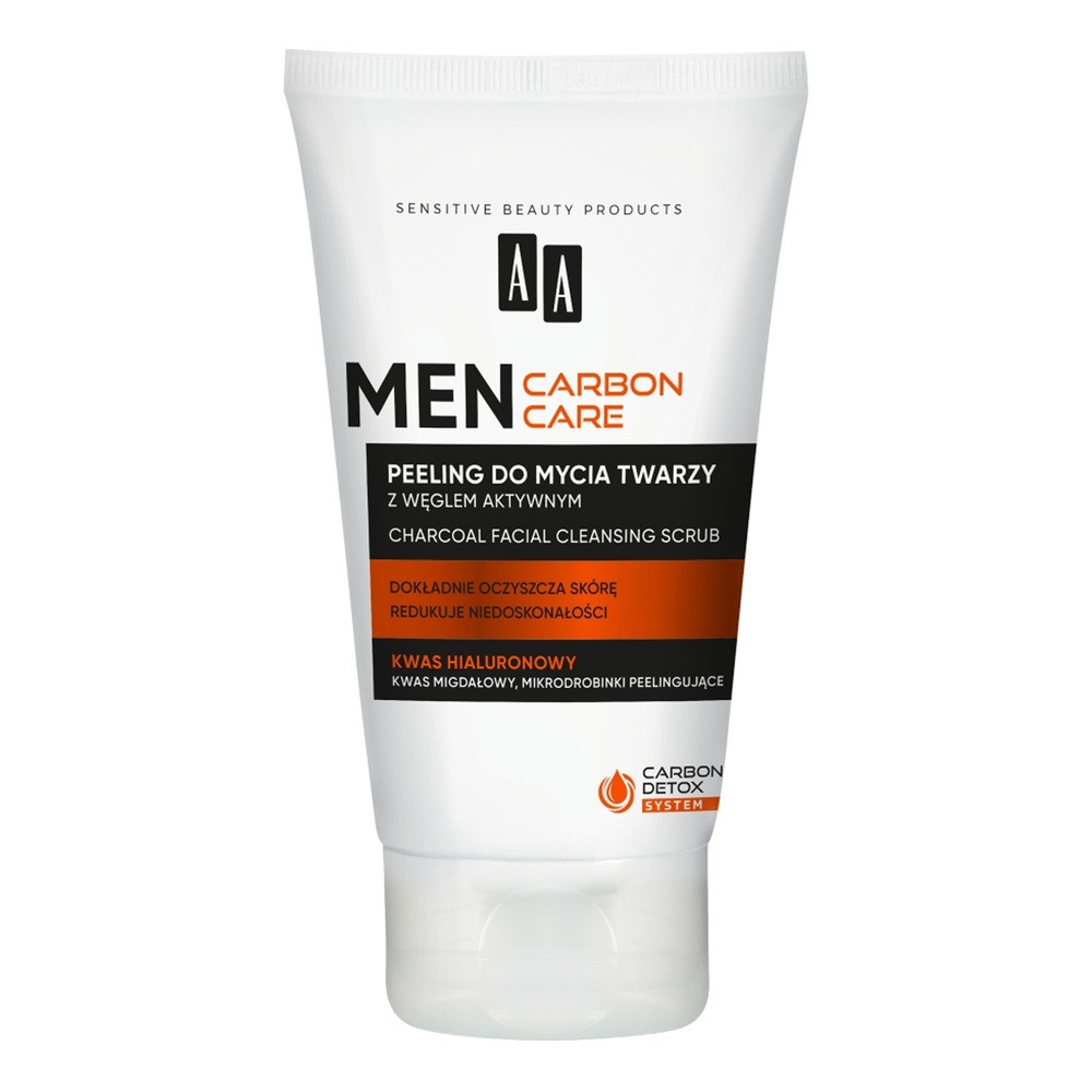 AA AA Men Carbon Care Charcoal Face Scrub peeling do mycia twarzy z węglem 150ml