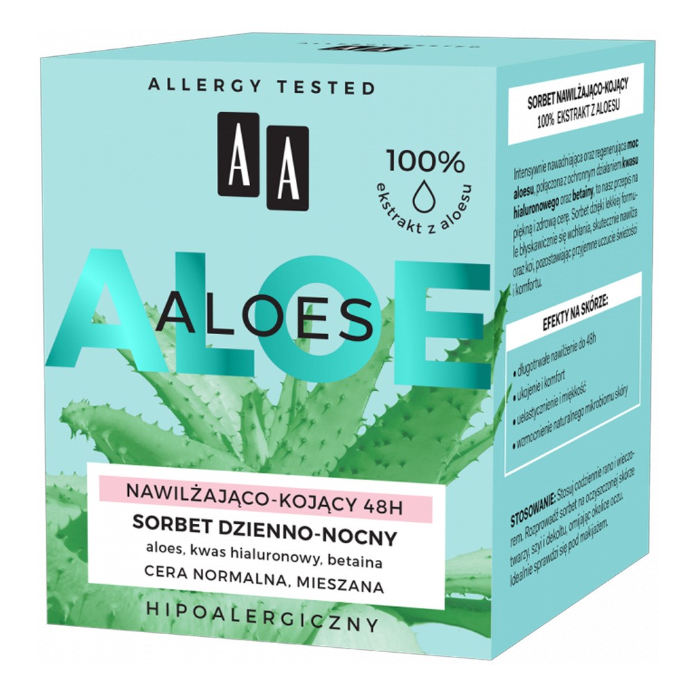 Oceanic Aloes 100% Aloe Vera Extract Hydro sorbet dzienno-nocny 48h nawilżająco-kojący 50ml