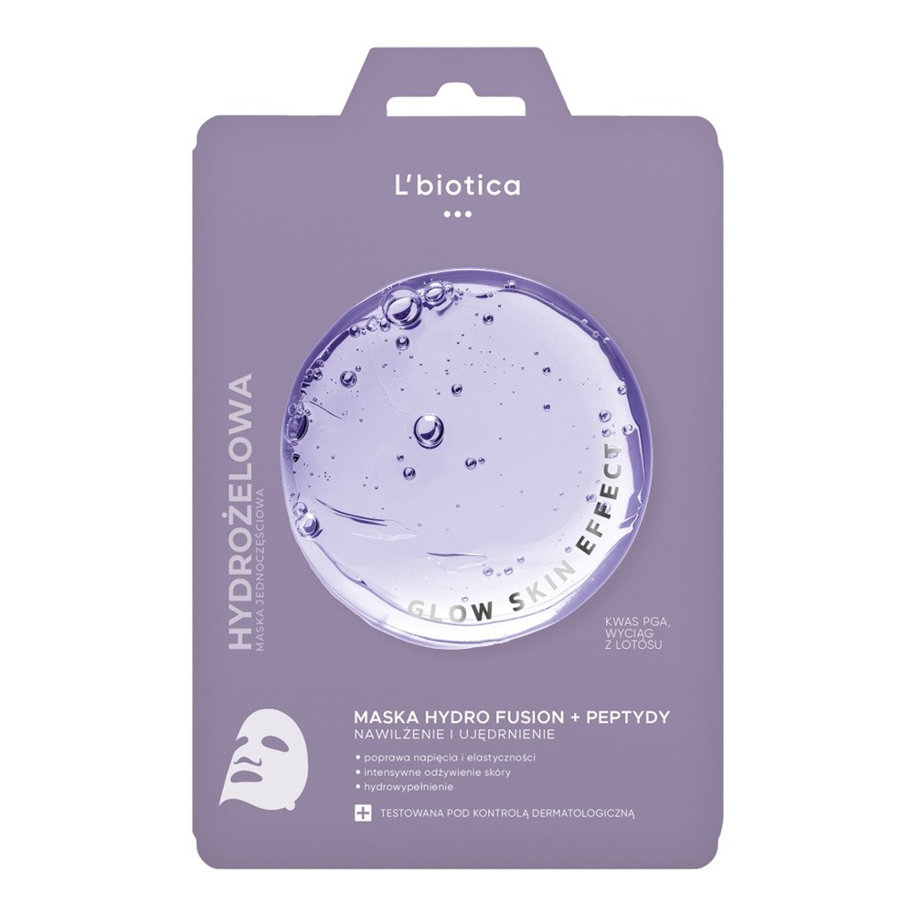 L'biotica Hydro Fusion Hydrożelowa maska do twarzy z peptydami 1szt