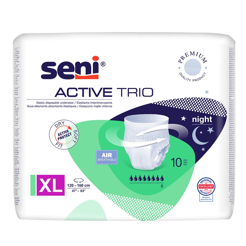 SENI ACTIVE TRIO X-LARGE Elastyczne majtki chłonne, 10 szt.