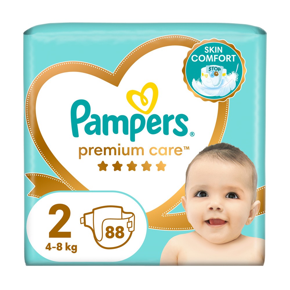 Pampers Premium Care, pieluchy jednorazowe, rozmiar 2, 88 sztuk, 4kg - 8kg