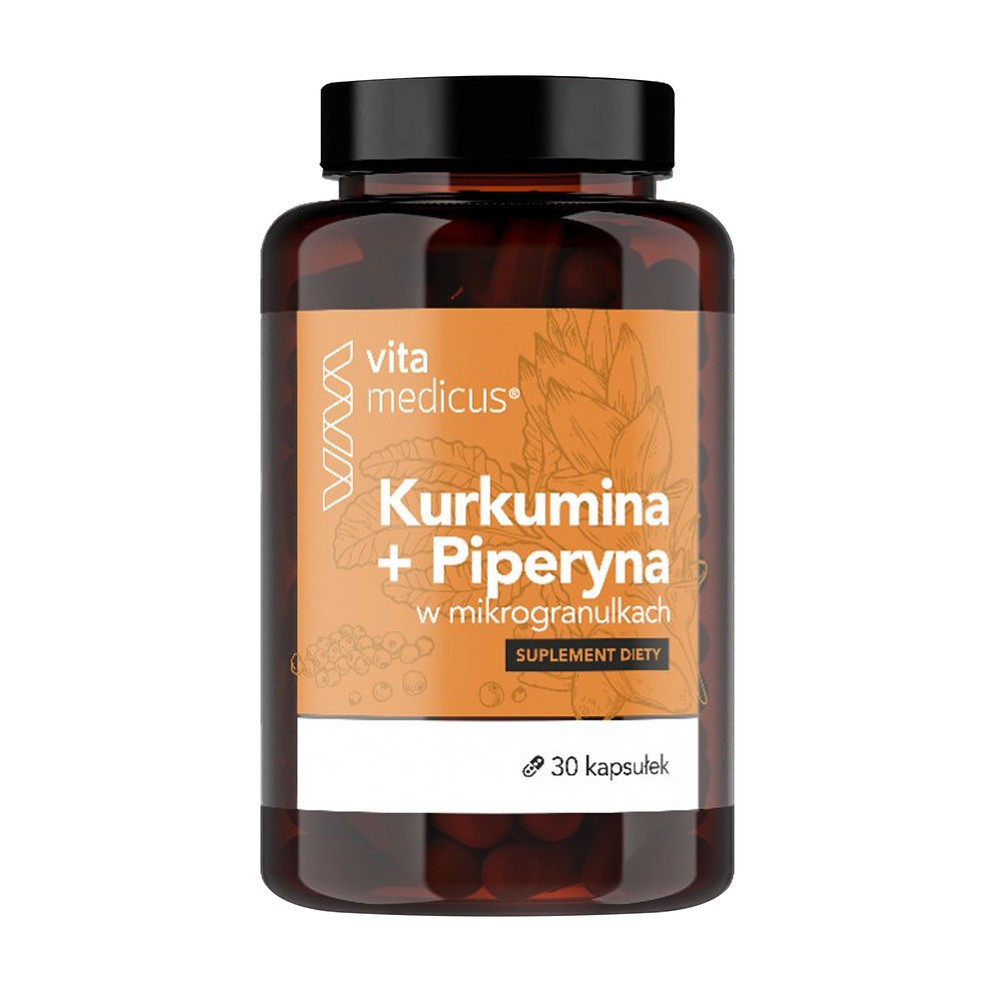 Kurkumina + Piperyna w mikrogranulkach, 30 kapsułek