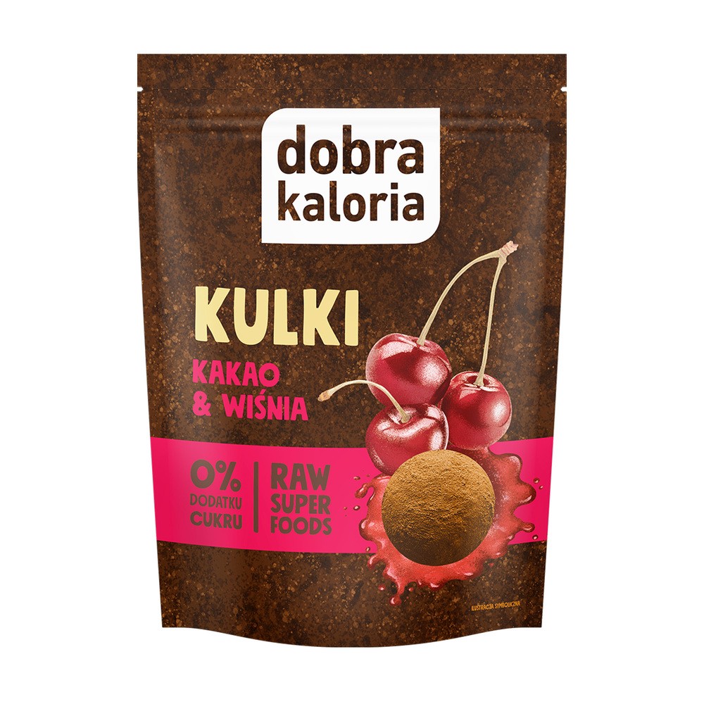 Dobra Kaloria Kulki Mocy na Okrągło Kakao i Wiśnia bez dodatku cukru 65g -