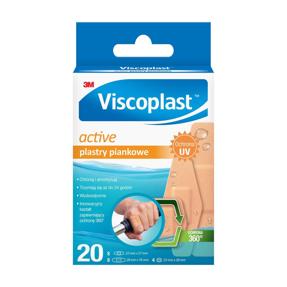 Viscoplast Active Plastry Piankowe 20 Sztuk