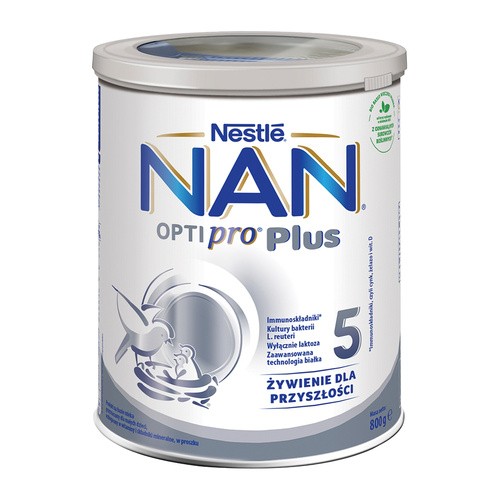 Nestle Nan Optipro Plus 5 Produkt na bazie mleka dla małych dzieci po 2,5 roku życia 800 g