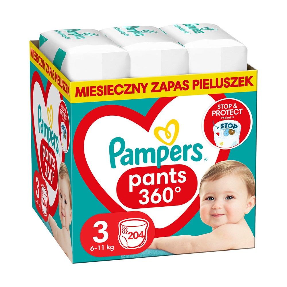 Pampers Pants Pieluchomajtki rozmiar 3 204 sztuki) #Wpisz kod 22MDL4PL25 i obniż cenę o dodatkowe 15% Kody ważne do 17.04.2022