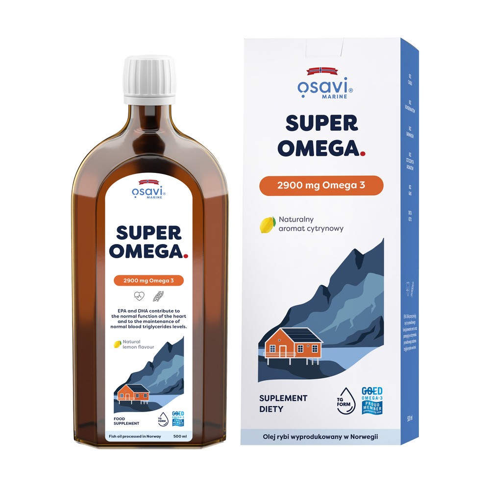 Osavi - Super Omega, 2900mg Omega 3, Cytryna, Płyn, 500 ml