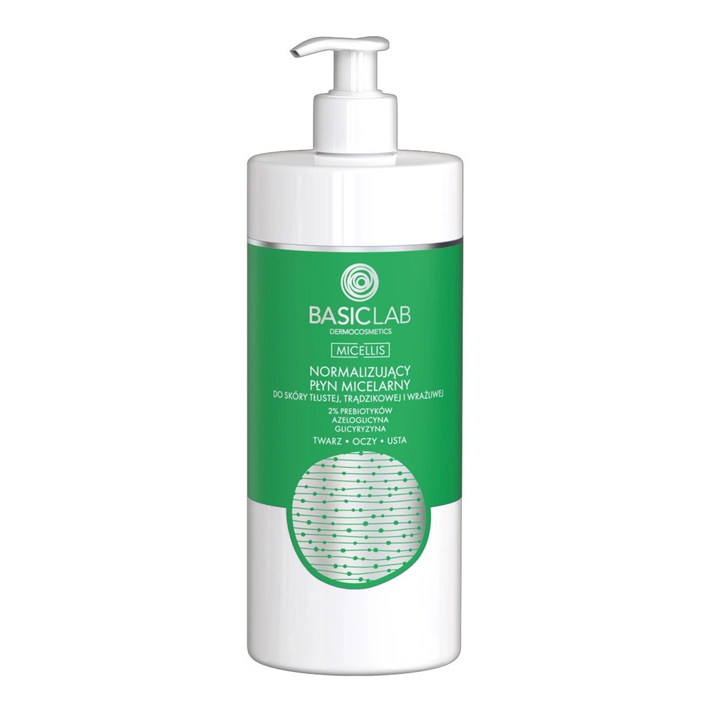 BASICLAB MICELLIS Normalizujący płyn micelarny do skóry tłustej, trądzikowej i wrażliwej 500 ml