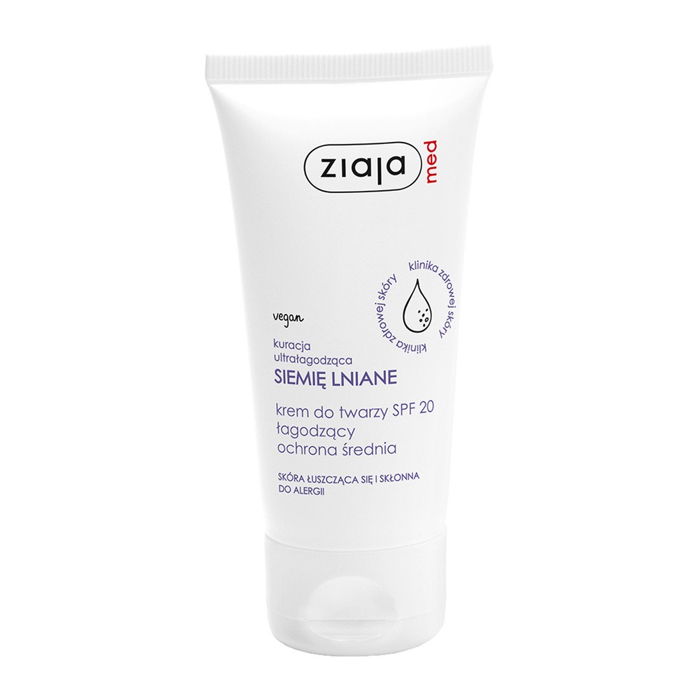 Ziaja Med Siemię Lniane Krem łagodzący do twarzy SPF 20, 50 ml