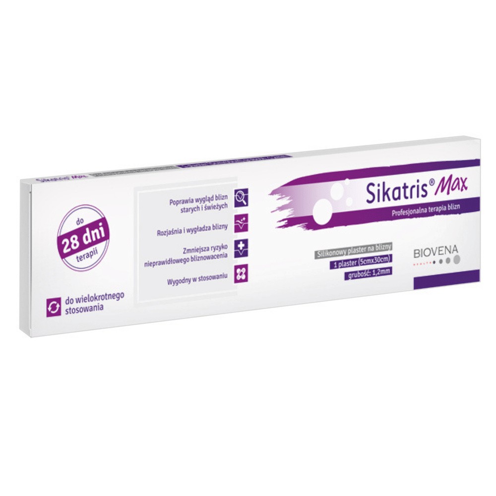 Biovena Health Sikatris MAX - silikonowy plaster na blizny 5x30 cm