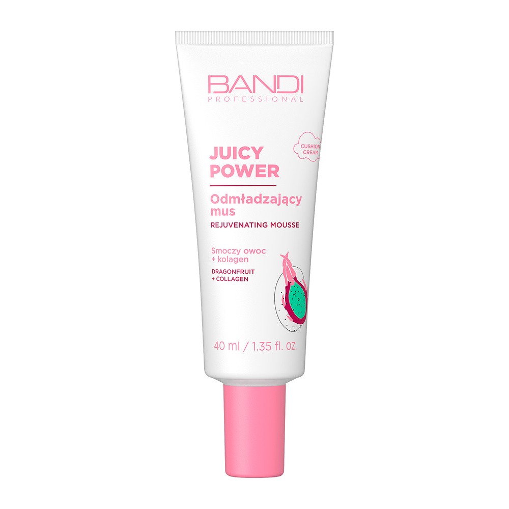 Bandi Juicy Power, odmładzający mus do twarzy, smoczy owoc + kolagen, 40ml