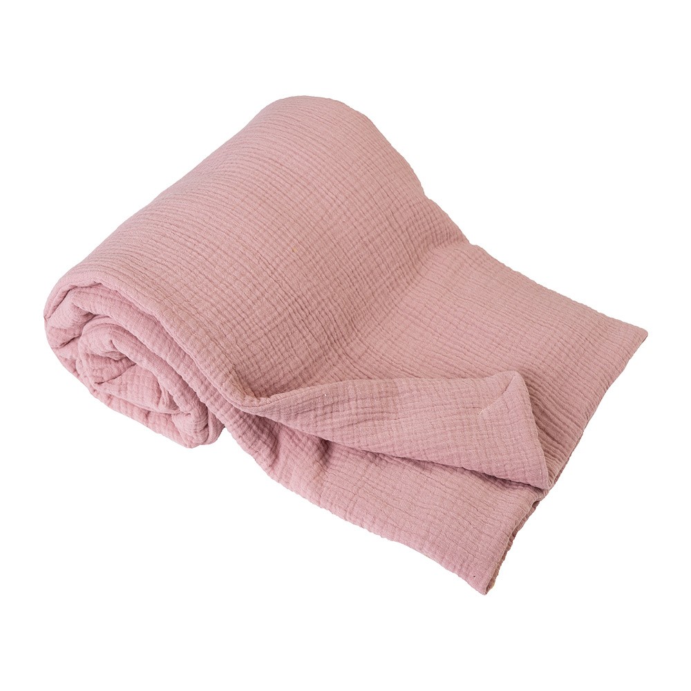 Kocyk muślinowy 75x100 Muslin różowy pudrowy 9 bawełniany
