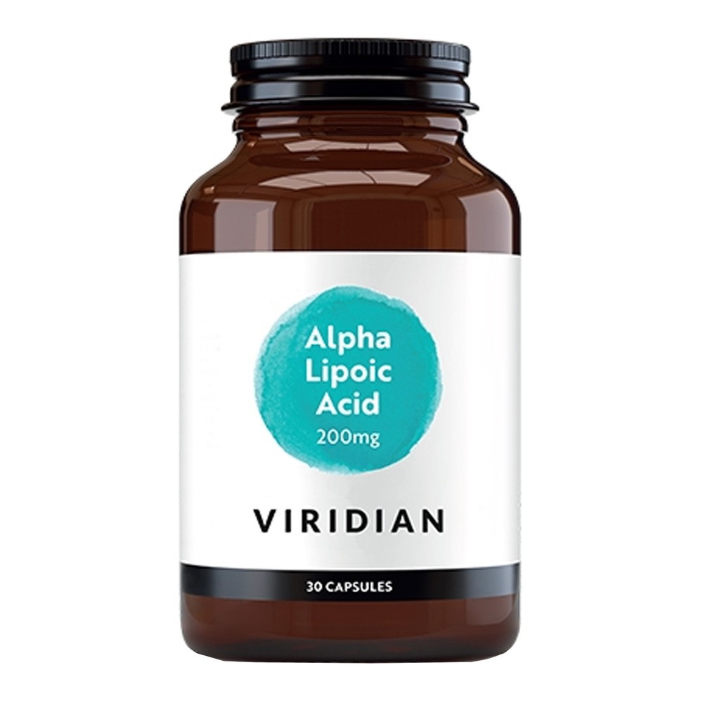 Viridian Alpha Lipoic Acid (ALA) 200mg / Kwas alfa liponowy (30 kapsułek) Viridian